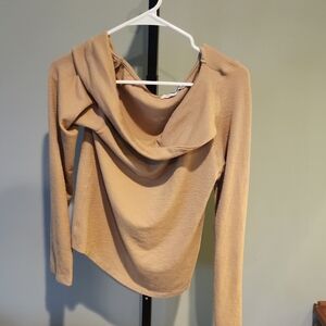 We The Free Free People Ribbed Crewneck Top in Tan